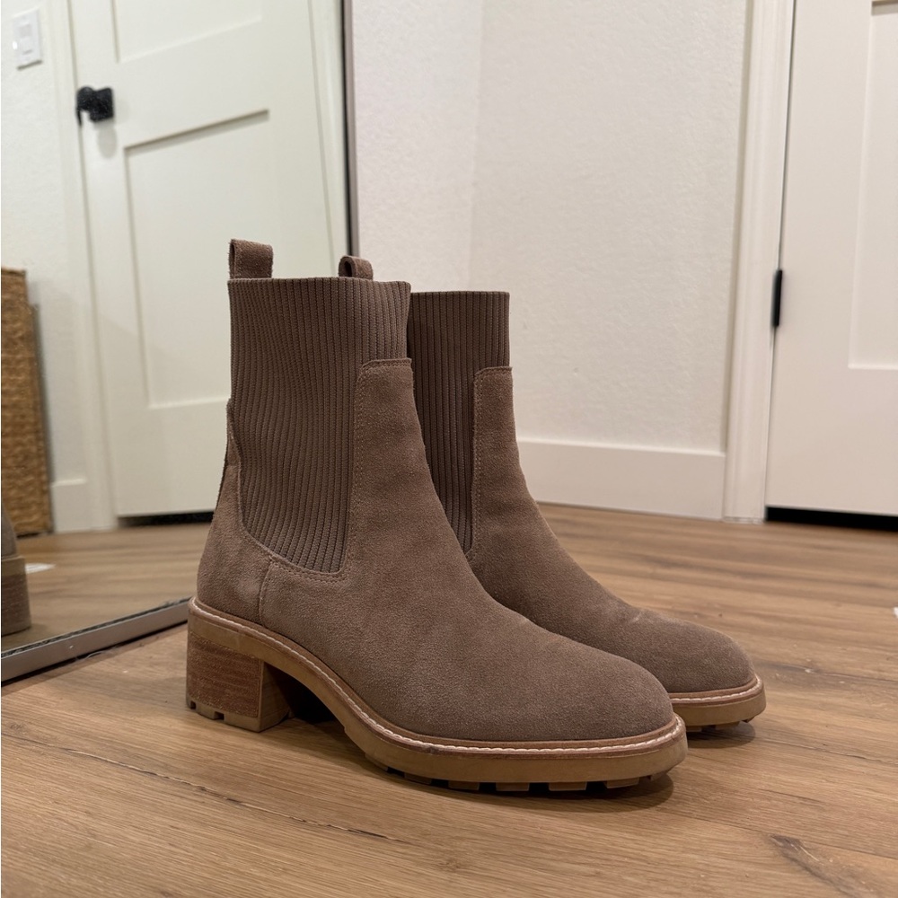Steve Madden Kiley Ankle Booties - Taupe Suede